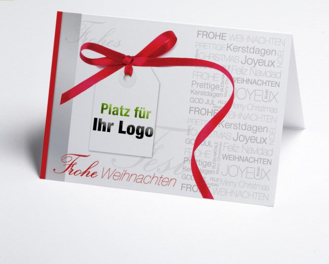 Weihnachtskarte rote Schleife