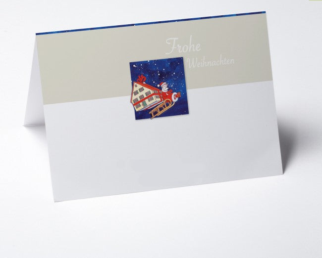 Weihnachtskarte Branche Bau Rentierschlitten