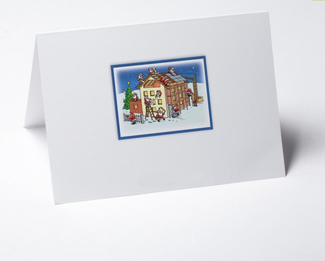 Weihnachtskarte Logo-Branchenkarte Hausbau verschiedene Gewerke