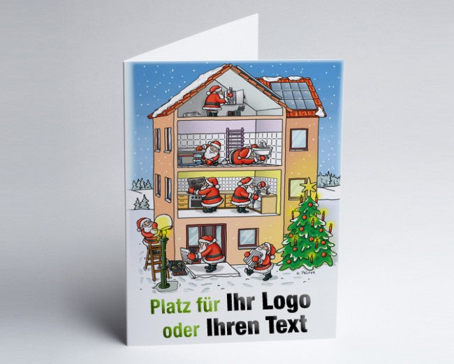 Weihnachtskarte Logo-Branchenkarte Hausbau