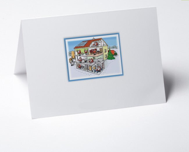 Weihnachtskarte Logo-Branchenkarte Hausbau verschiedene Gewerke