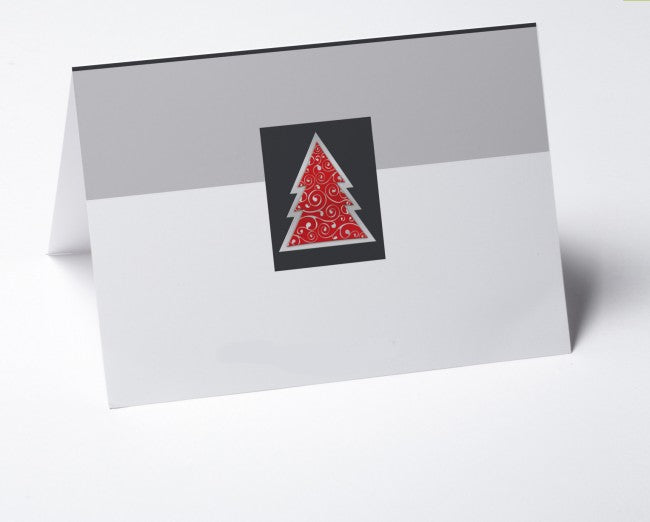 Weihnachtskarte moderner roter Baum