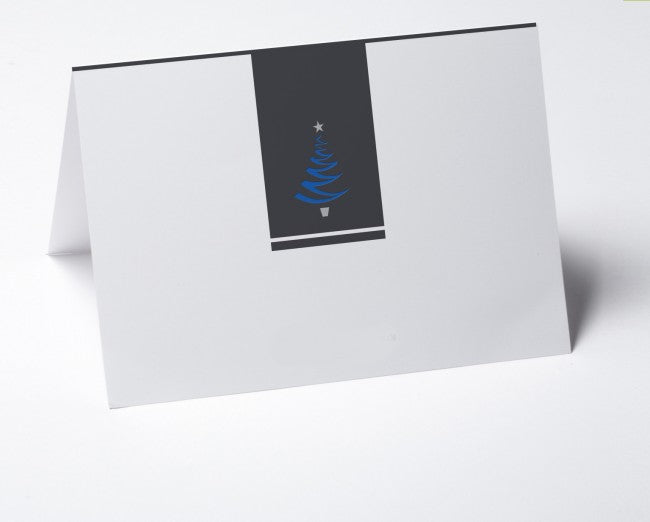 Weihnachtskarte blaue Banderole