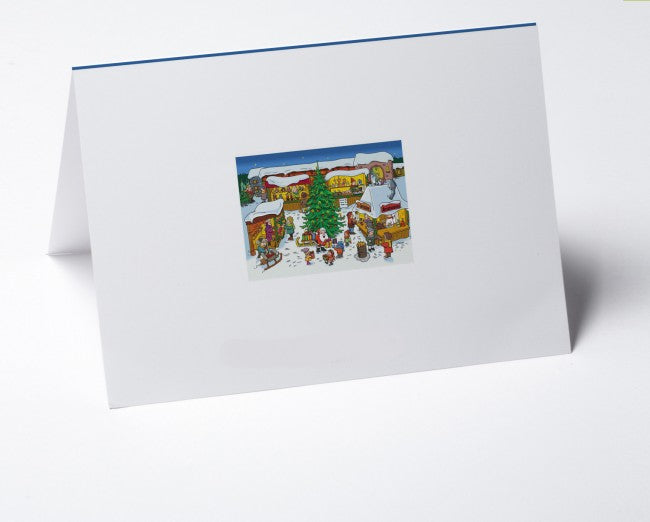 Weihnachtskarte gezeichneter Weihnachtsmarkt