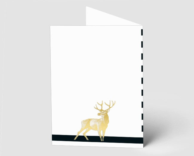 Weihnachtskarte grafischer Hirsch