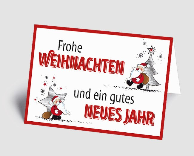 Weihnachtskarte illustrierter Weihnachtsmann