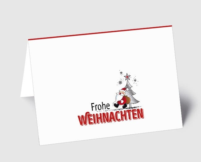 Weihnachtskarte illustrierter Weihnachtsmann