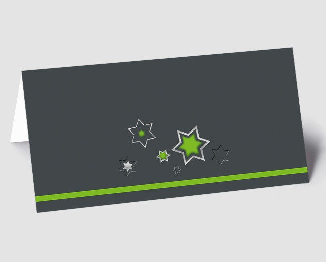 Weihnachtskarte grafische Sterne, grün
