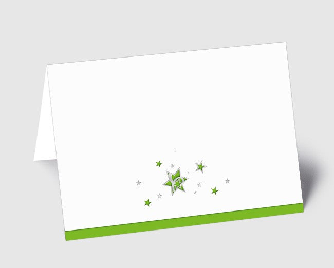 Weihnachtskarte Sternschnuppe, grün