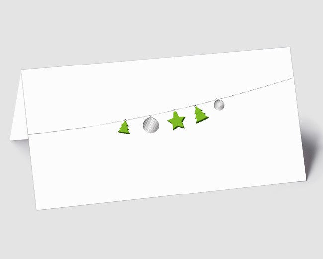 Weihnachtskarte grüne Weihnachtselemente