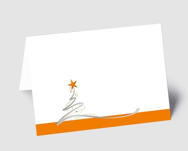 Weihnachtskarte Schwungbaum, international orange