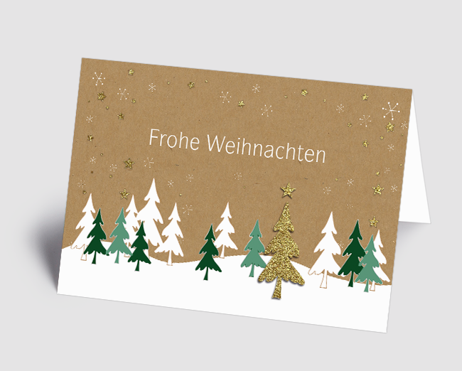 Weihnachtskarte Weihnachtswald