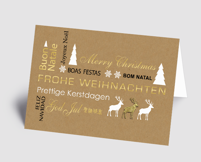 Weihnachtskarte internationale Grüße