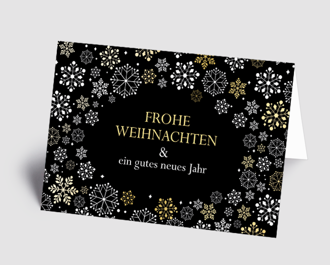 Weihnachtskarte filigrane Schneeflocken