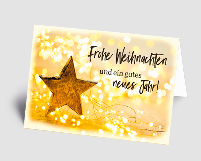 Weihnachtskarte Lichterkette, Stern