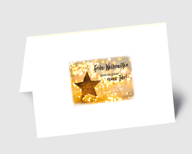 Weihnachtskarte Lichterkette, Stern