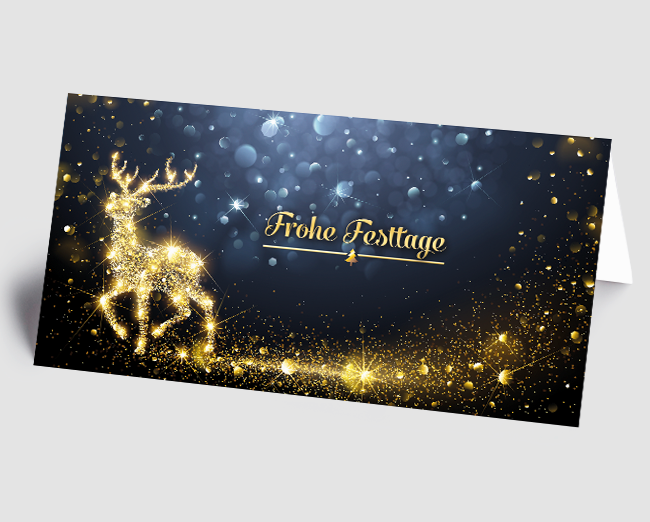 Weihnachtskarte Glitzer-Hirsch
