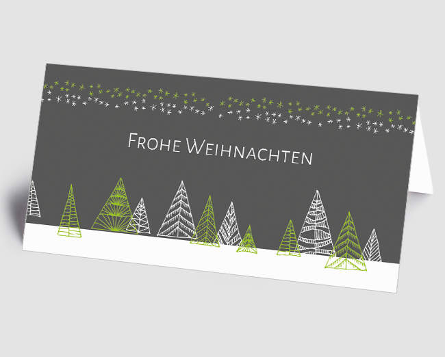 Weihnachtskarte grafischer Winterwald