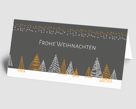 Weihnachtskarte grafischer Winterwald