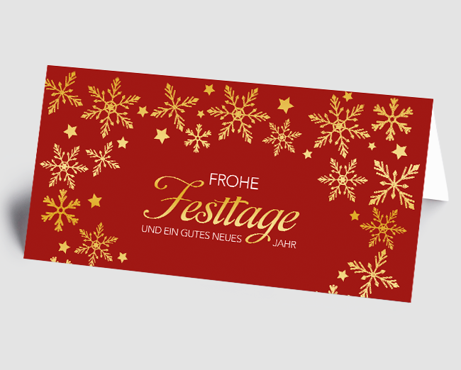 Weihnachtskarte goldene Flocken