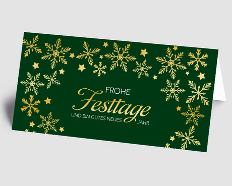 Weihnachtskarte goldene Flocken