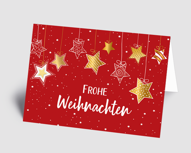 Weihnachtskarte Sternenreihe