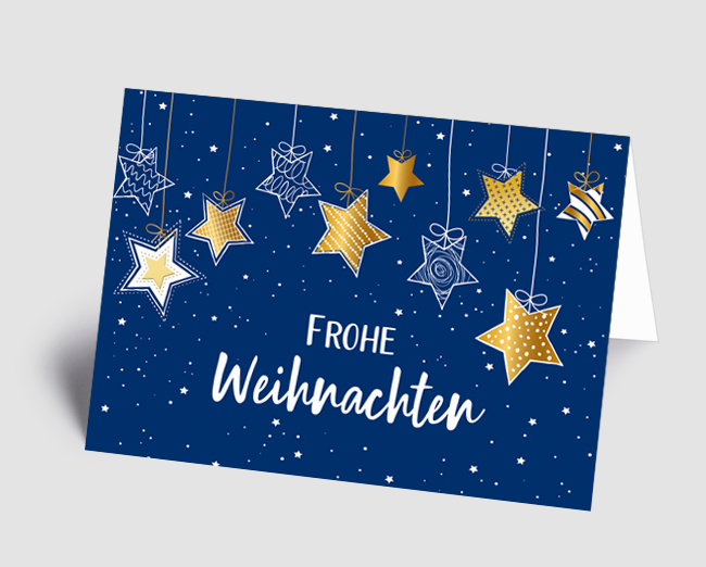 Weihnachtskarte Sternenreihe
