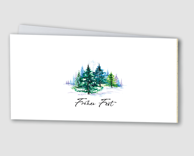 Weihnachtskarte Winterwald