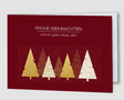 Geschäftliche Weihnachtskarte – Glitzerwald mit edlem Design rot