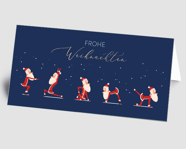 Weihnachtskarte Yoga-Weihnachtsmänner