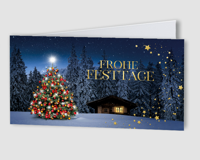 Weihnachtskarte Hüttenzauber