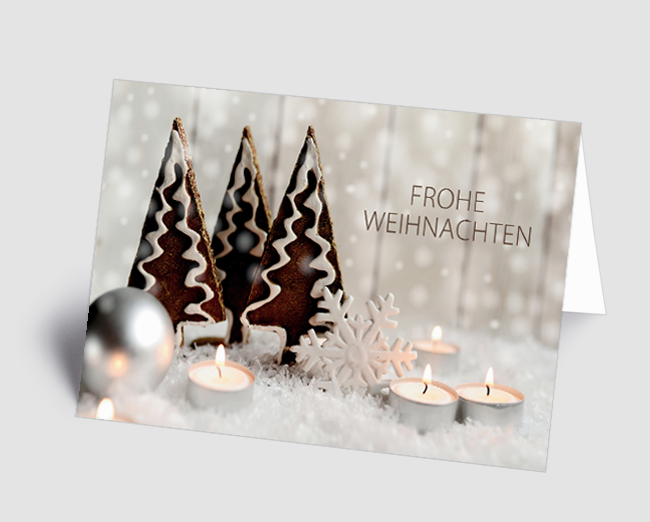 Weihnachtskarte Lebkuchenbäume