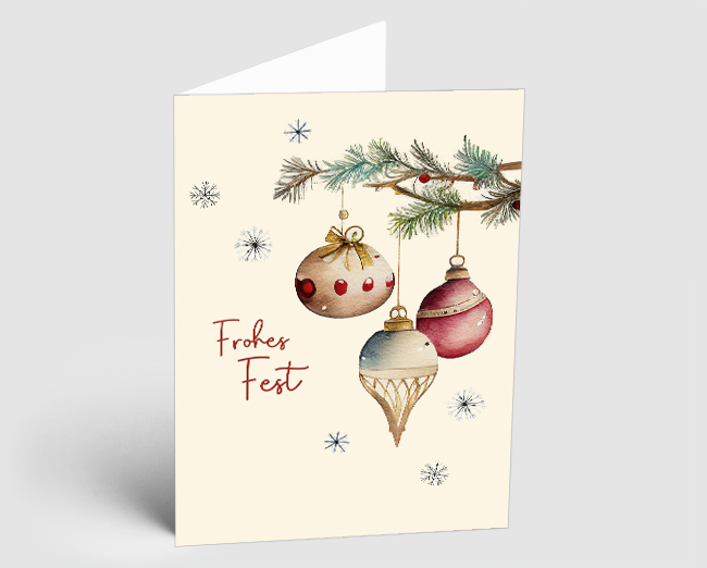 Weihnachtskarte Weihnachtskugeln