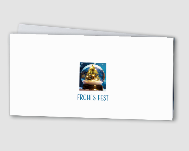 Weihnachtskarte Schneekugel