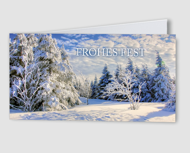 Weihnachtskarte Schneelandschaft