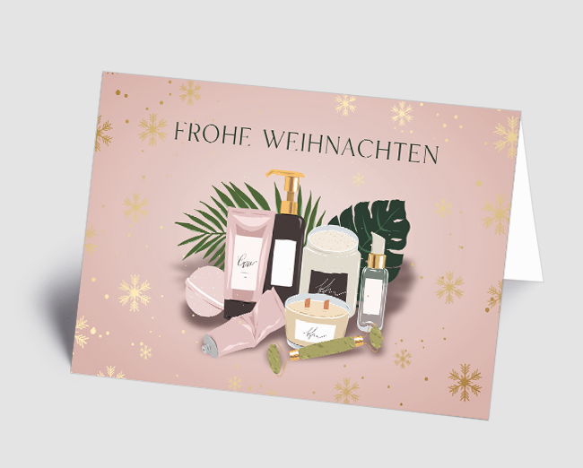 Weihnachtskarte Branche Kosmetik/Beauty