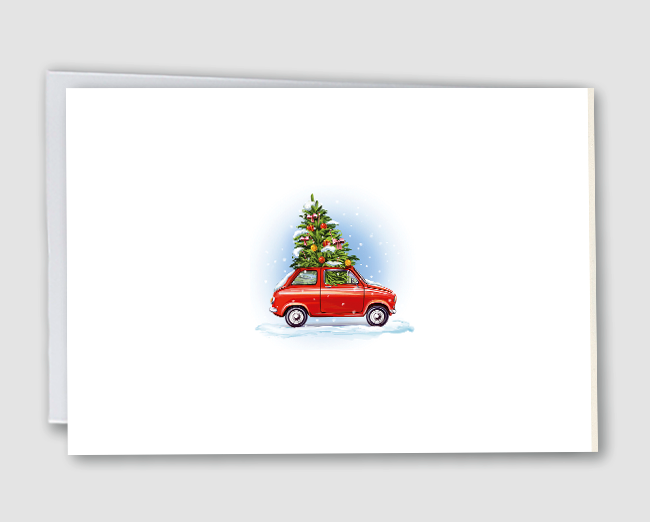 Weihnachtskarte Vintage Auto