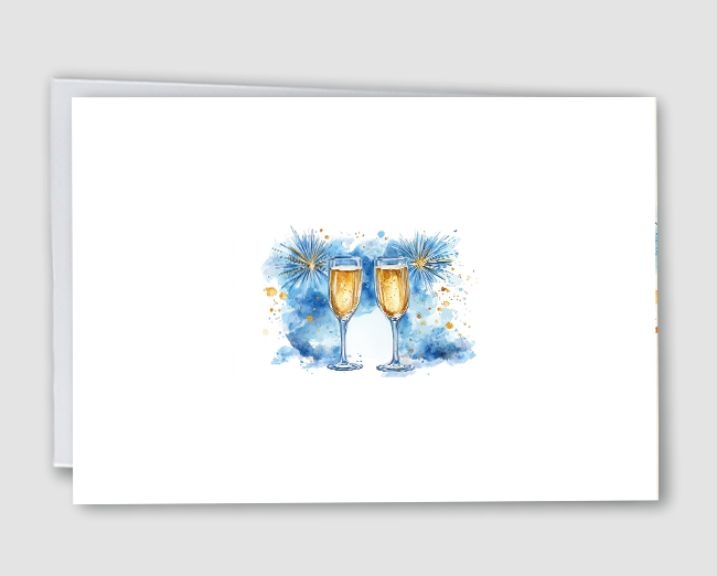 Weihnachtskarte Sektgläser