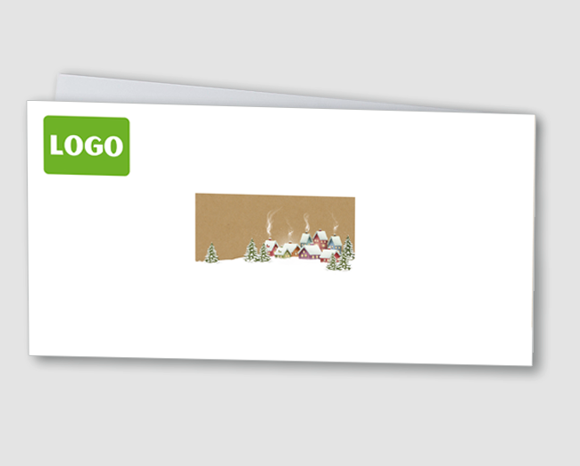 Weihnachtskarte Winterdörfchen