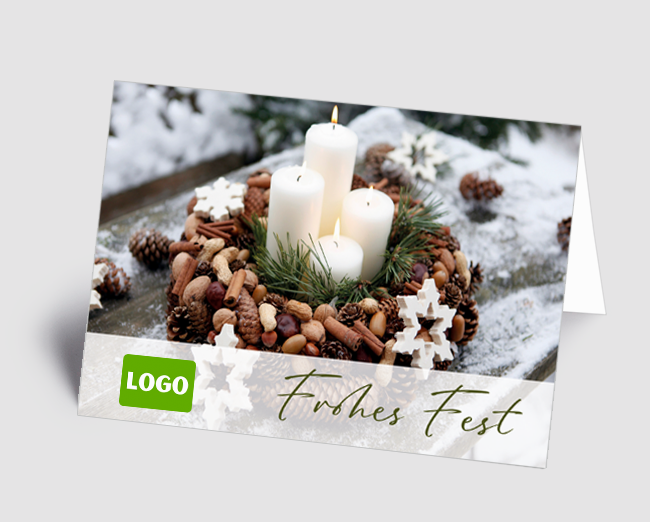 Weihnachtskarte Kerzenschein