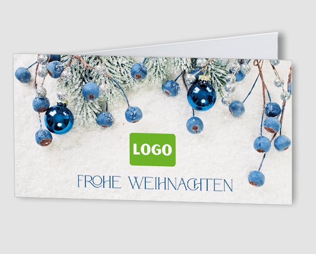 Weihnachtskarte Blaue Beeren