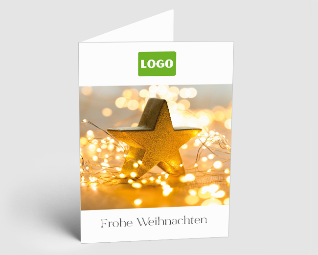 Weihnachtskarte Goldener Stern