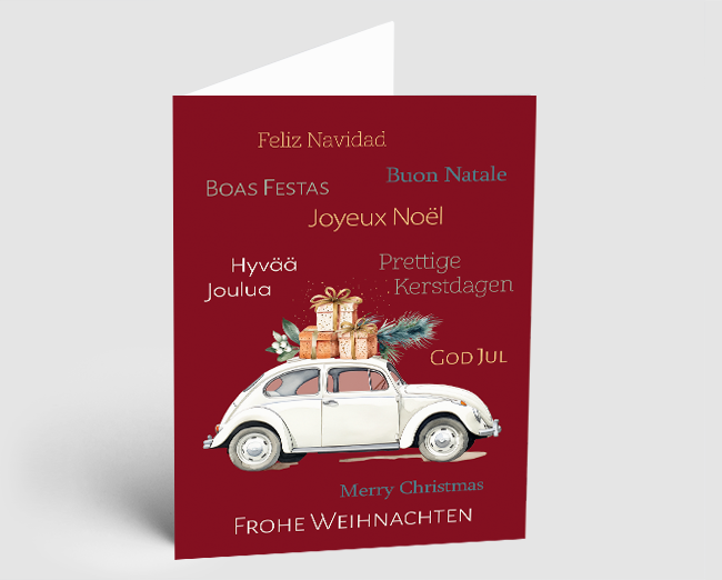 Weihnachtskarte VW-Käfer