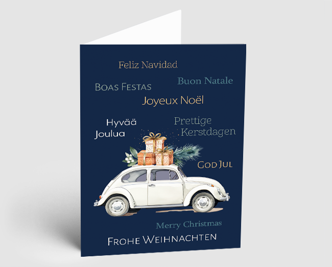 Weihnachtskarte VW-Käfer