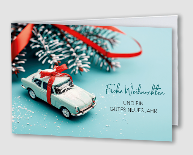 Weihnachtskarte Branche Auto - Geschenk