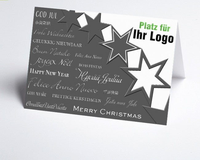 Weihnachtskarte Sterne weiß