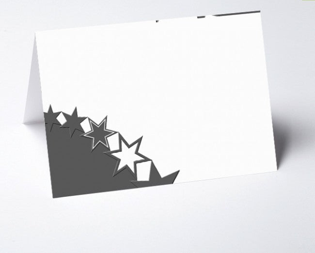 Weihnachtskarte Sterne weiß