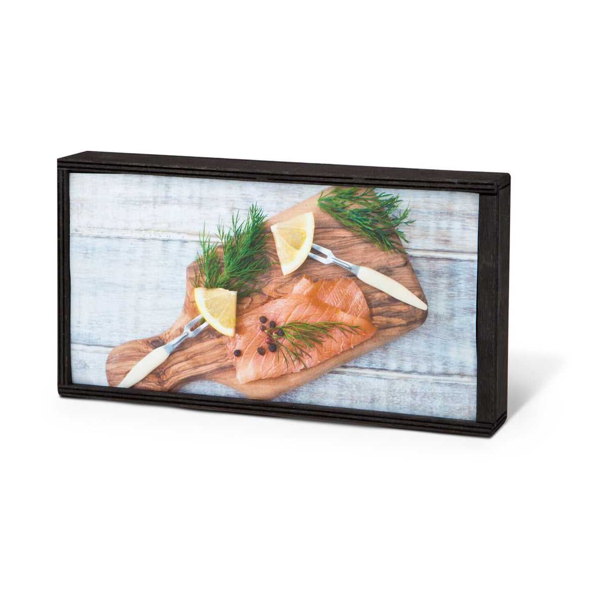 Lachs-Gutschein in Holzbox: Gourmet