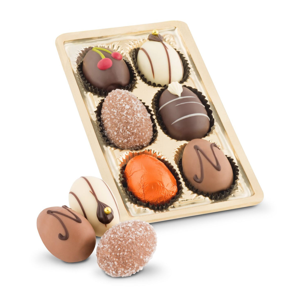 Schokoladen-Pralineneier, 6 Stück