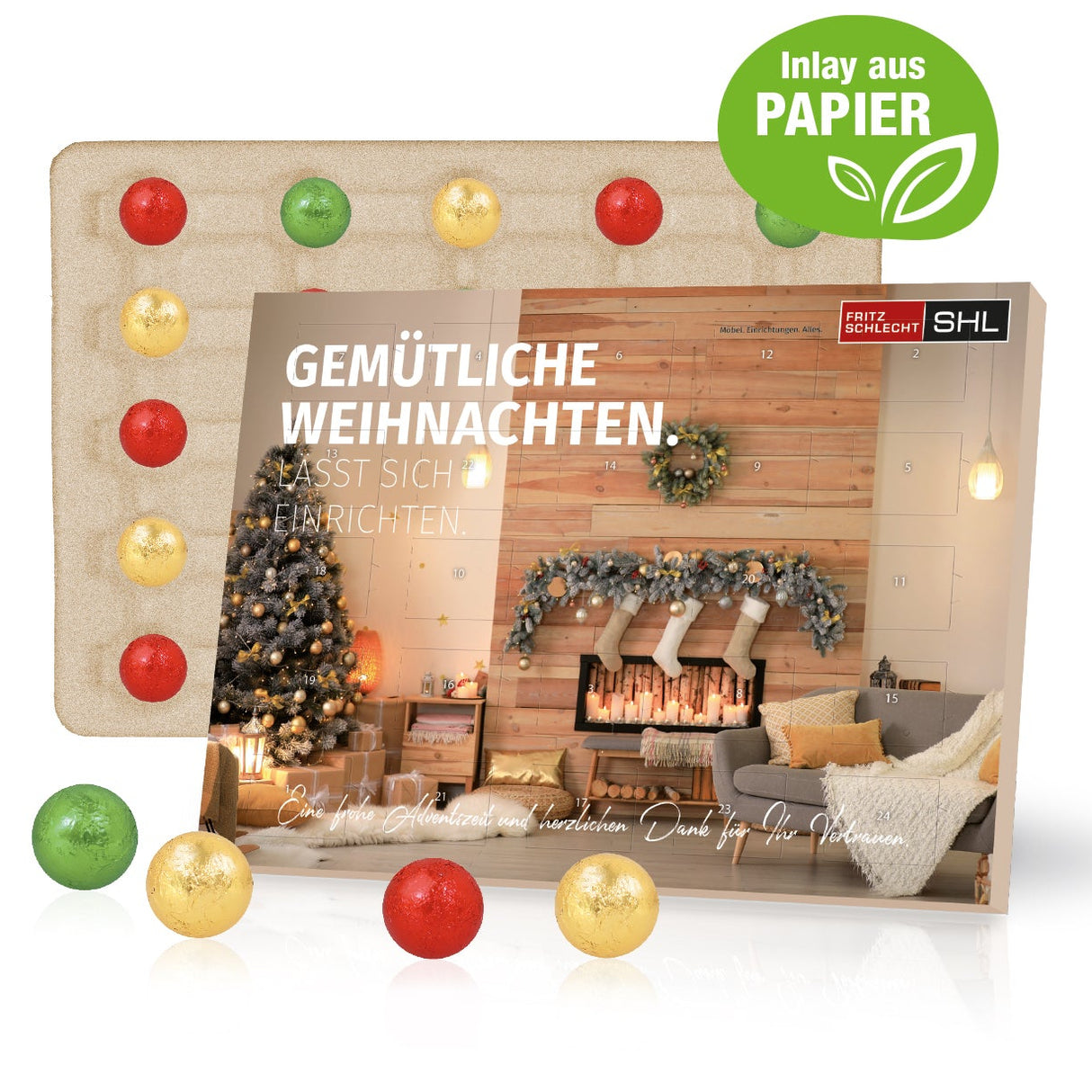 Tisch-Adventskalender mit Fairtrade® Schokolade